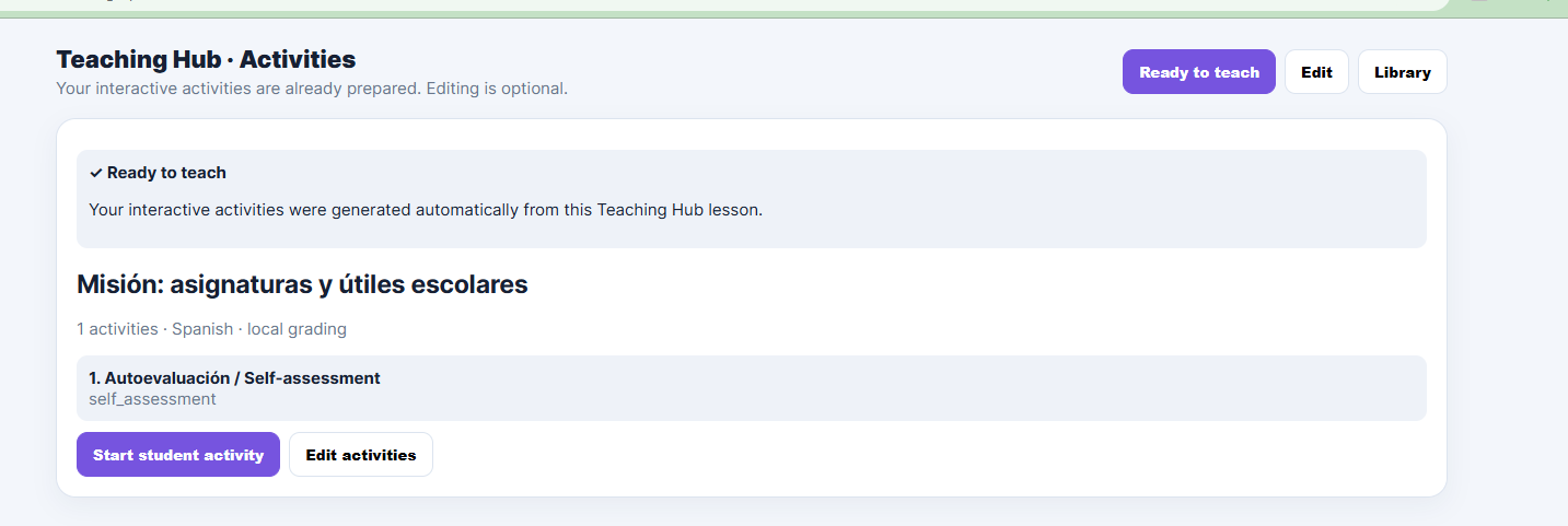 Teaching Hub interactive activities